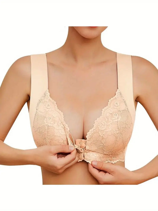 Wire-free Elegant Floral Lace Push-up Bra