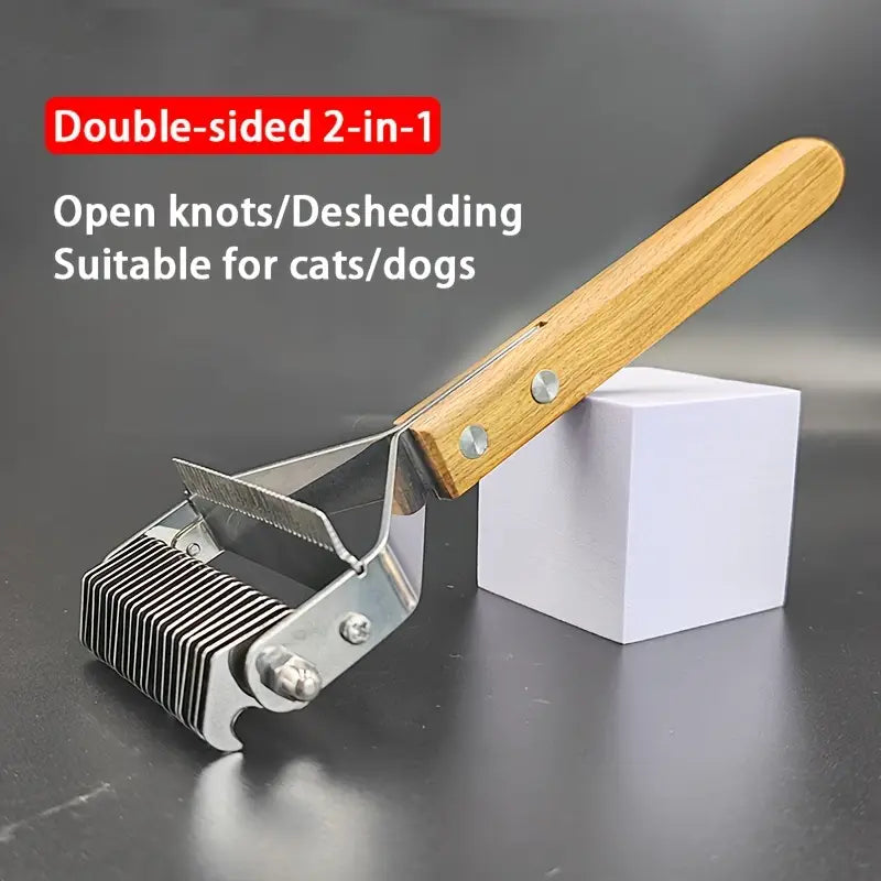 2-in-1 Dematting Comb and Deshedding Brush - Pack of 2